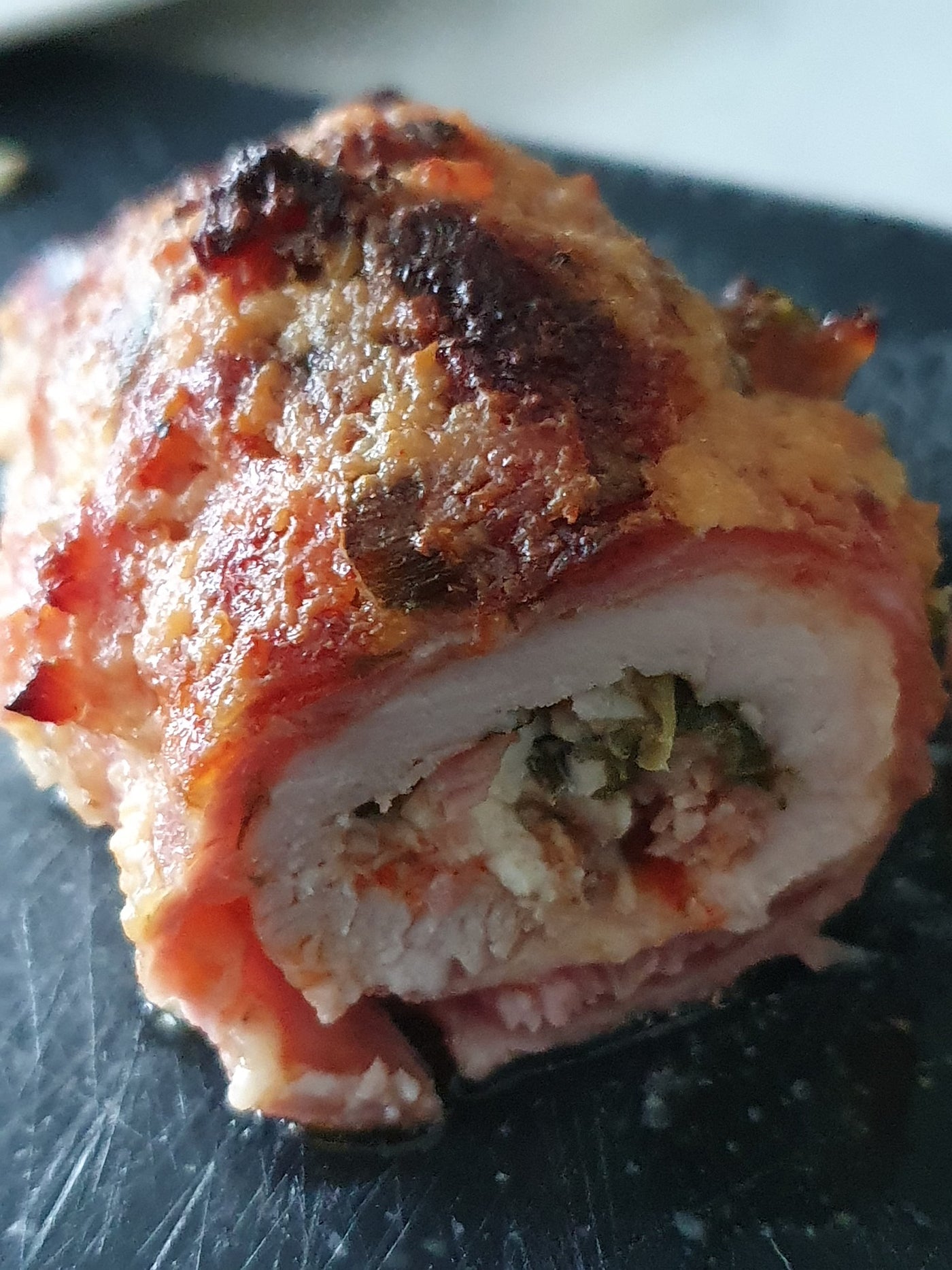 Turkey Breast with a Basil, Porcini and Prosciutto filling